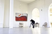 Moorlandschaft - XXL Kunst online kaufen Braun orange wei&szlig;