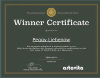 2023 Winner Certificate The 59 internationale Artavita Art Contest-Peggy Liebenow